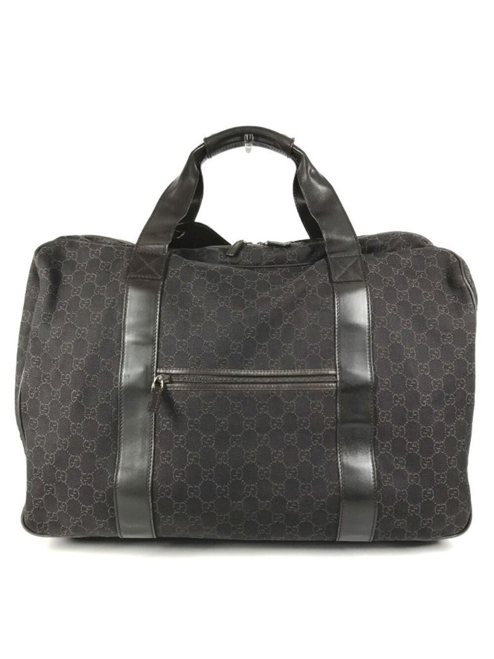 Gucci Boston Bag GG Logo Canvas Leather Brown
